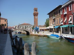 Blick zum Uhrenturm von Murano